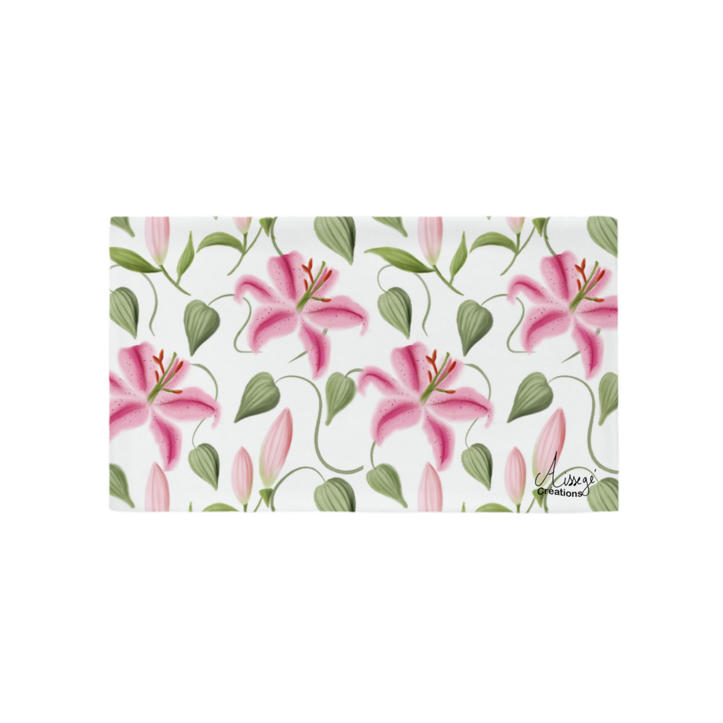 Housse de Coussin "Les Lys" - 20″×12″ - Aissegé Créations