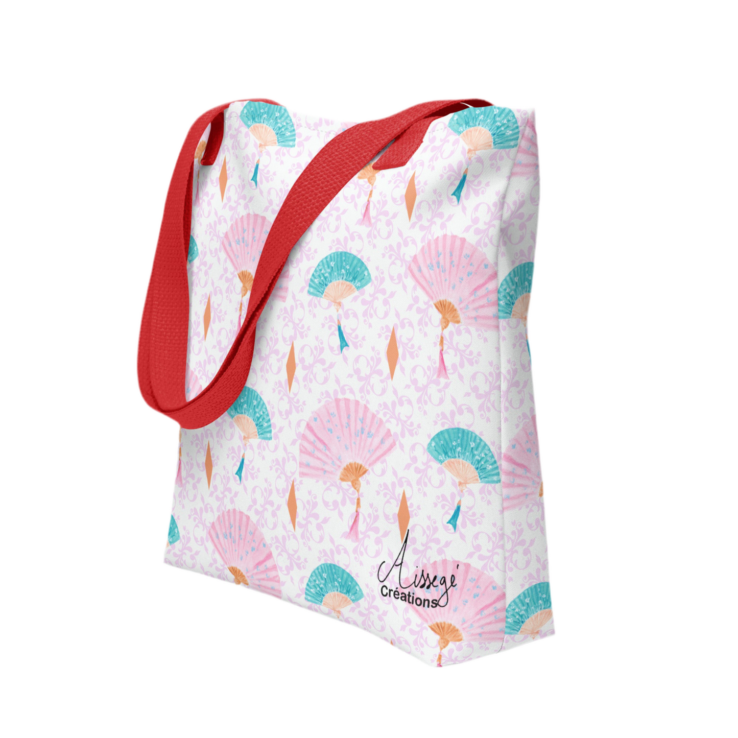 Tote bag "Eventails" - Rouge - Aissegé Créations