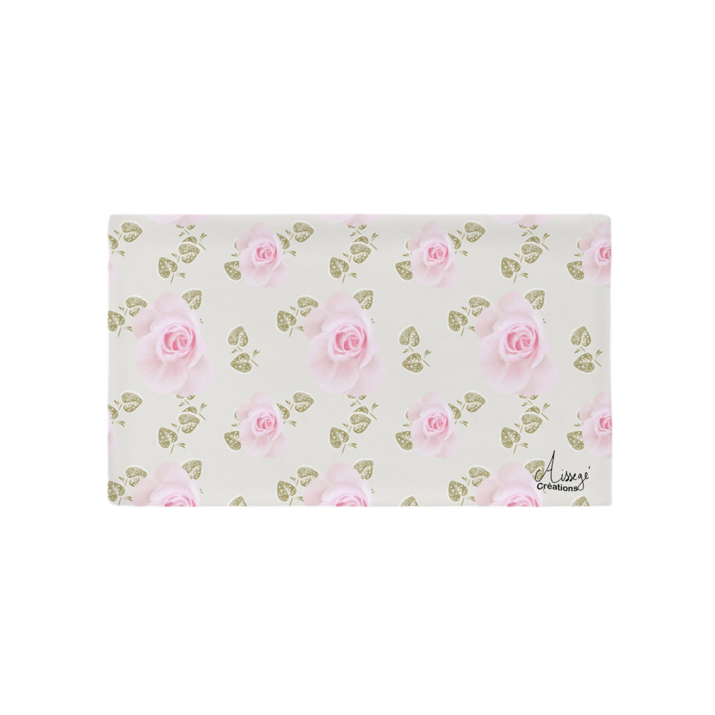Housse de Coussin " Roses Douceur" - 20″×12″ - Aissegé Créations