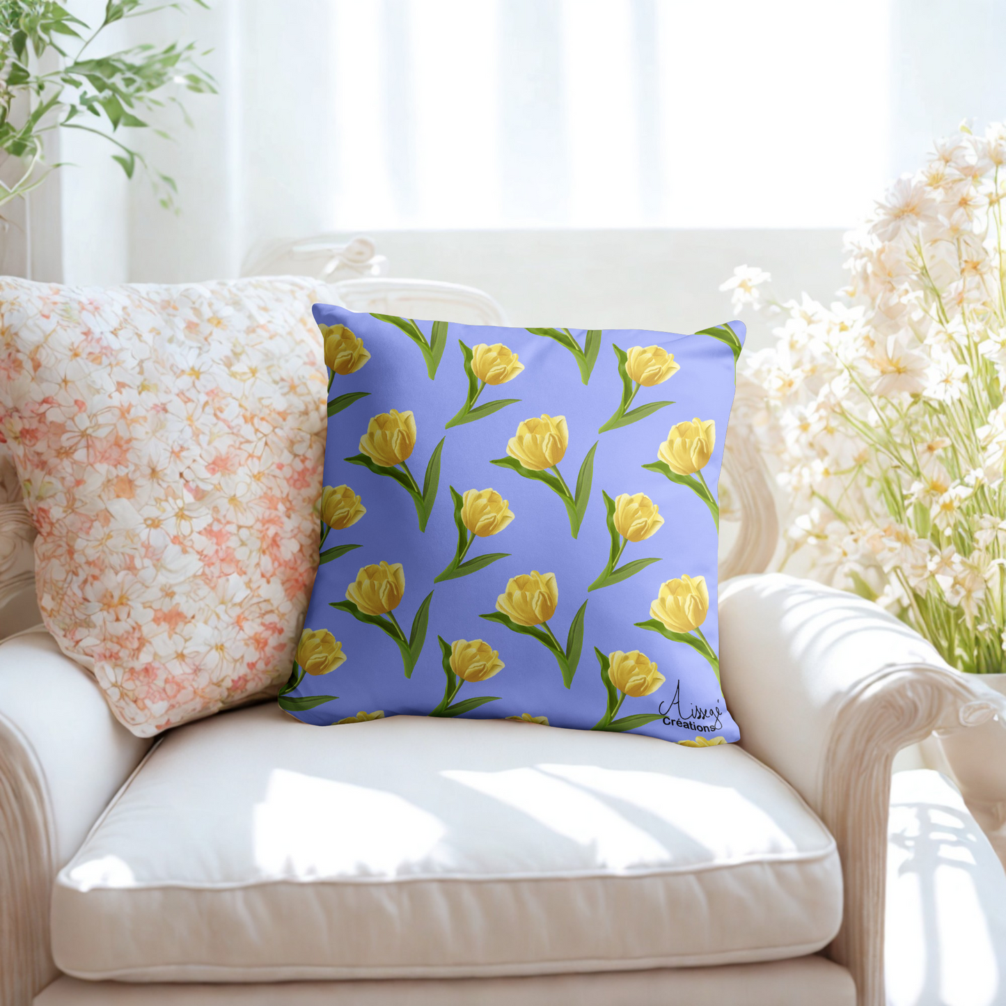 "Yellow Tulips" Cushion Cover