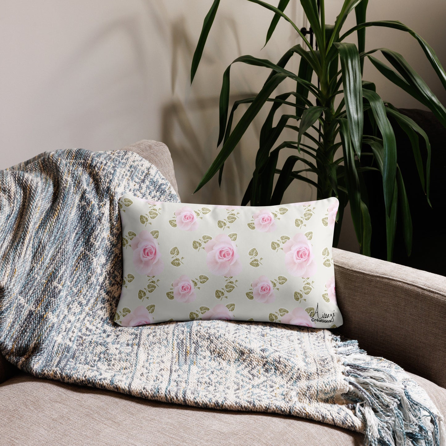 Housse de Coussin " Roses Douceur"