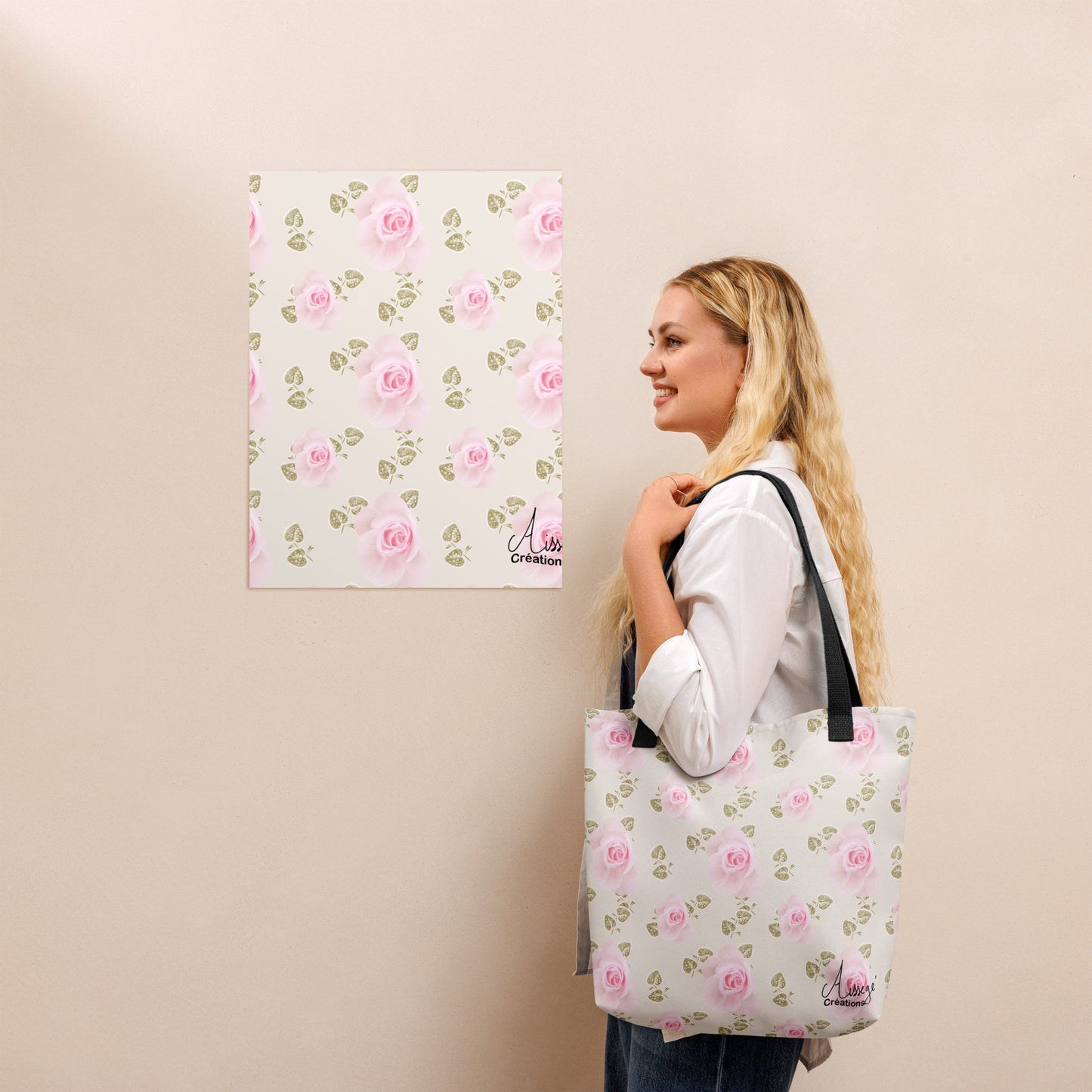 Tote bag "Roses Douceur"