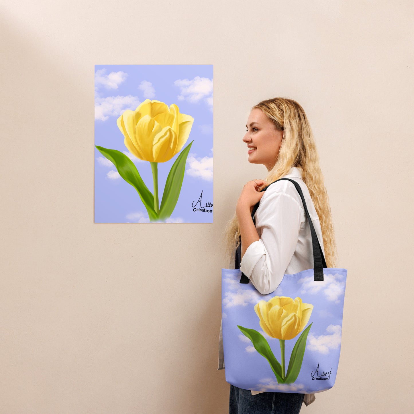 Tote bag "Tulipe dans les nuages"
