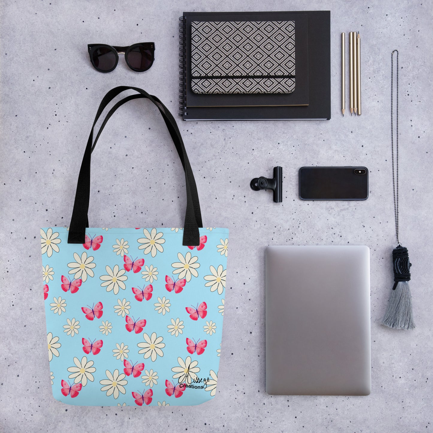 "Butterflies and Daisies" Tote Bag