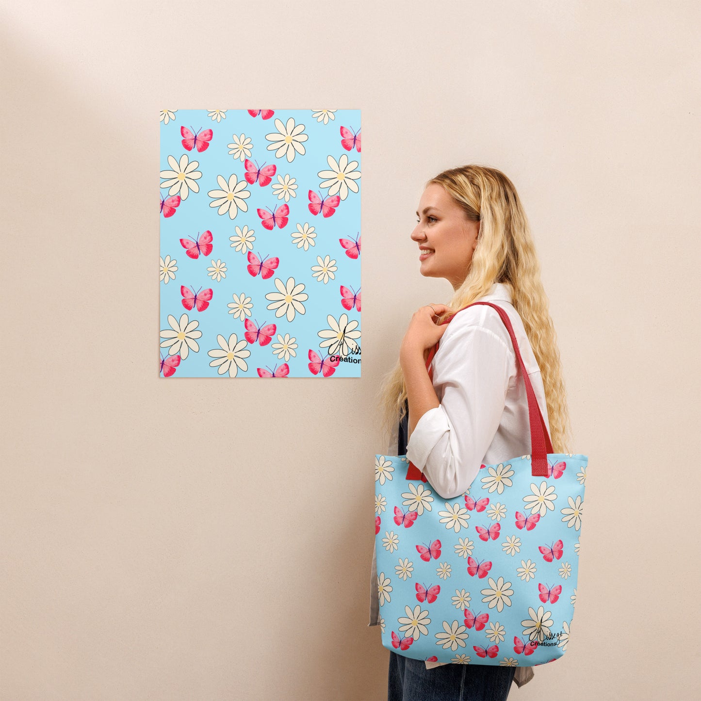 "Butterflies and Daisies" Tote Bag