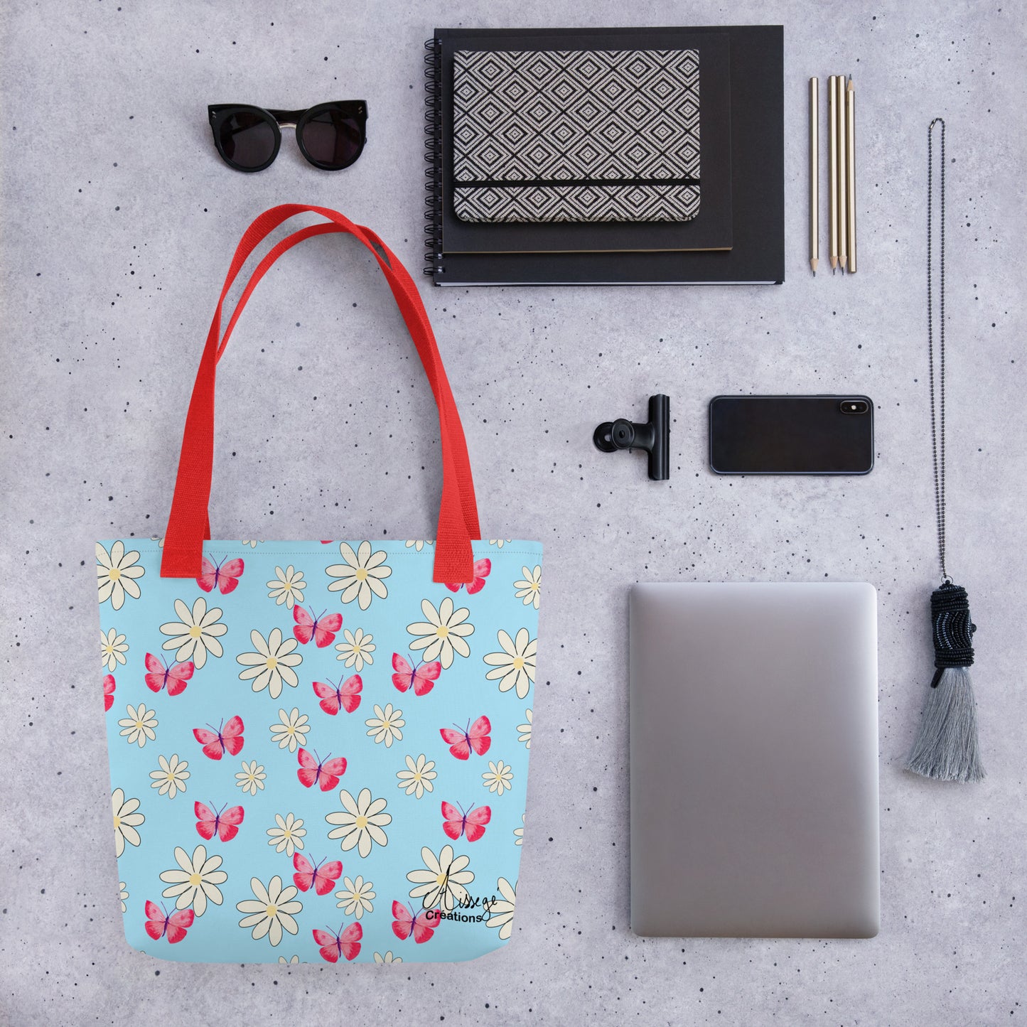 "Butterflies and Daisies" Tote Bag