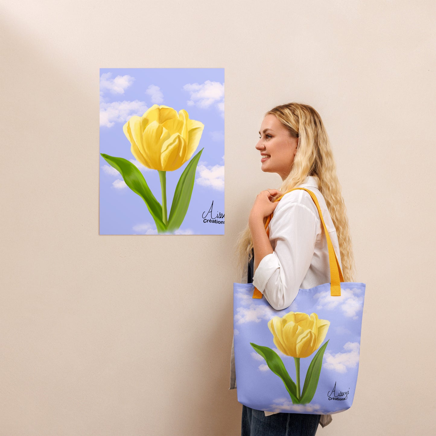 Tote bag "Tulipe dans les nuages"