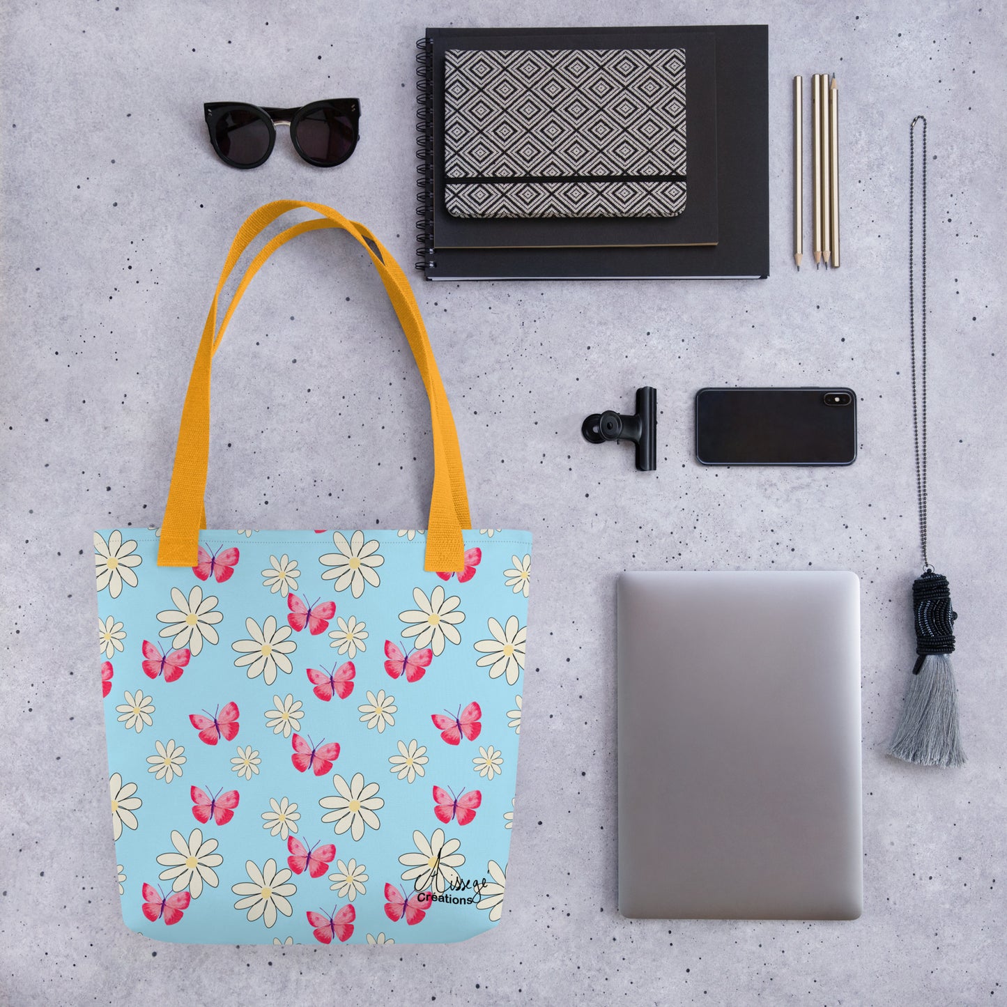 "Butterflies and Daisies" Tote Bag