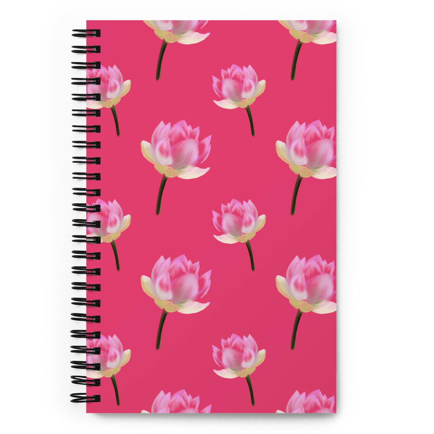 "Raspberry Water Lilies" Spiral Notebook