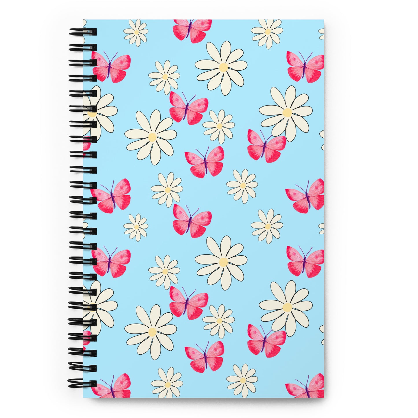 Carnet à spirale "Papillons et marguerites"