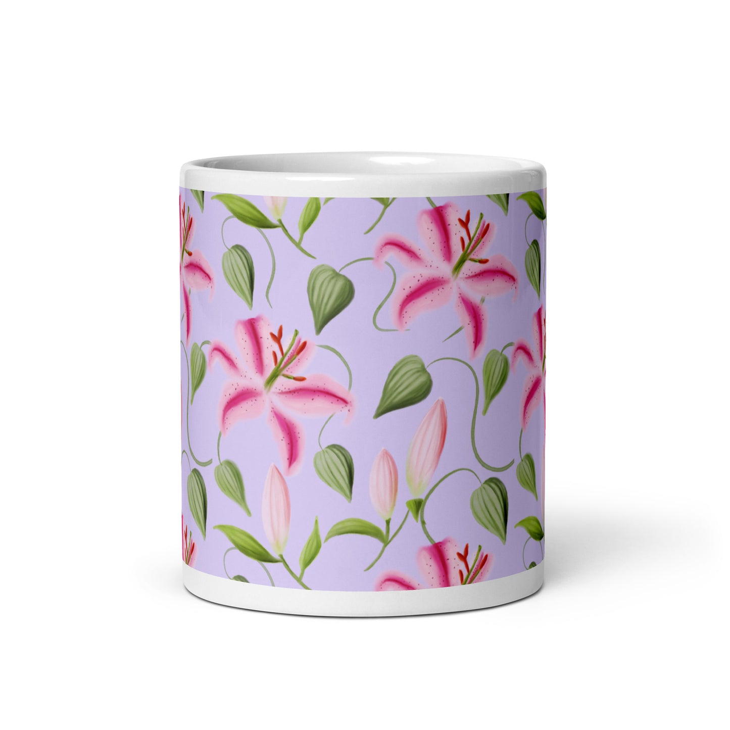 Mug Blanc Brillant " Les Lys"