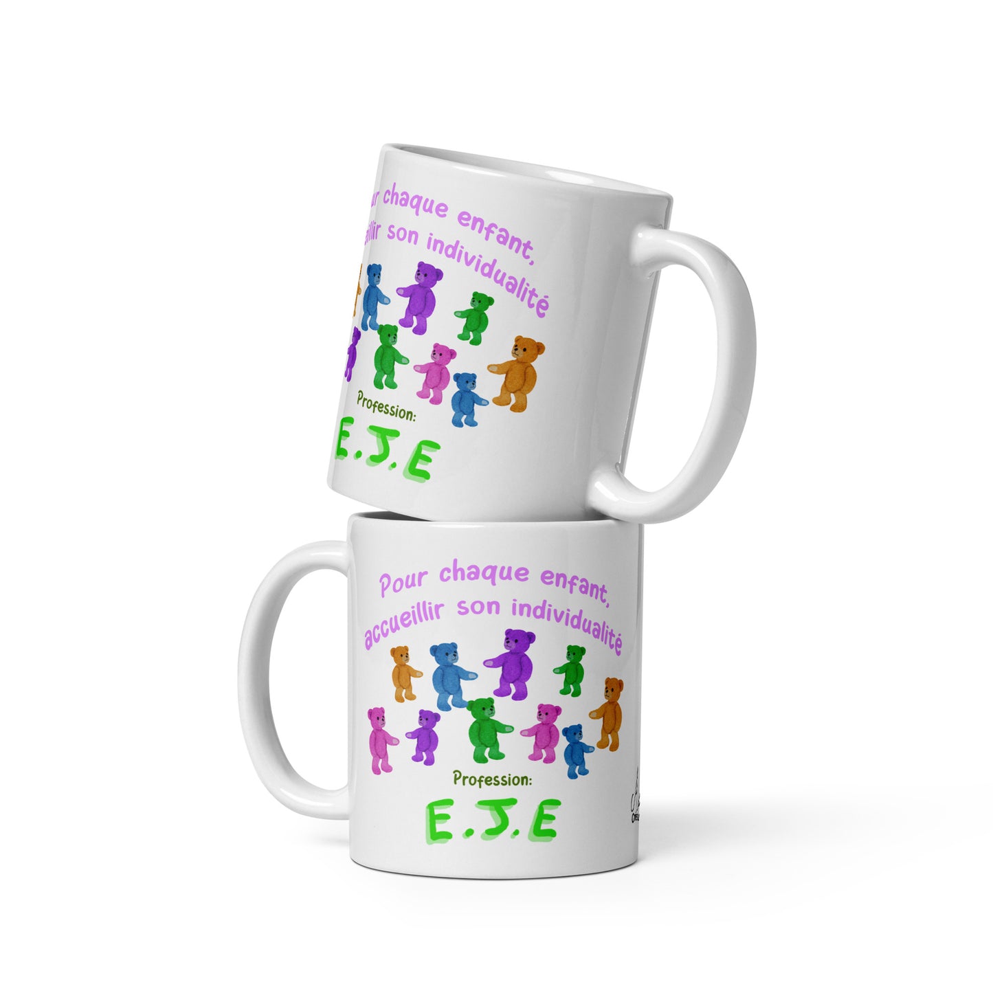 Glossy White Mug "Individualized reception 2, EJE"