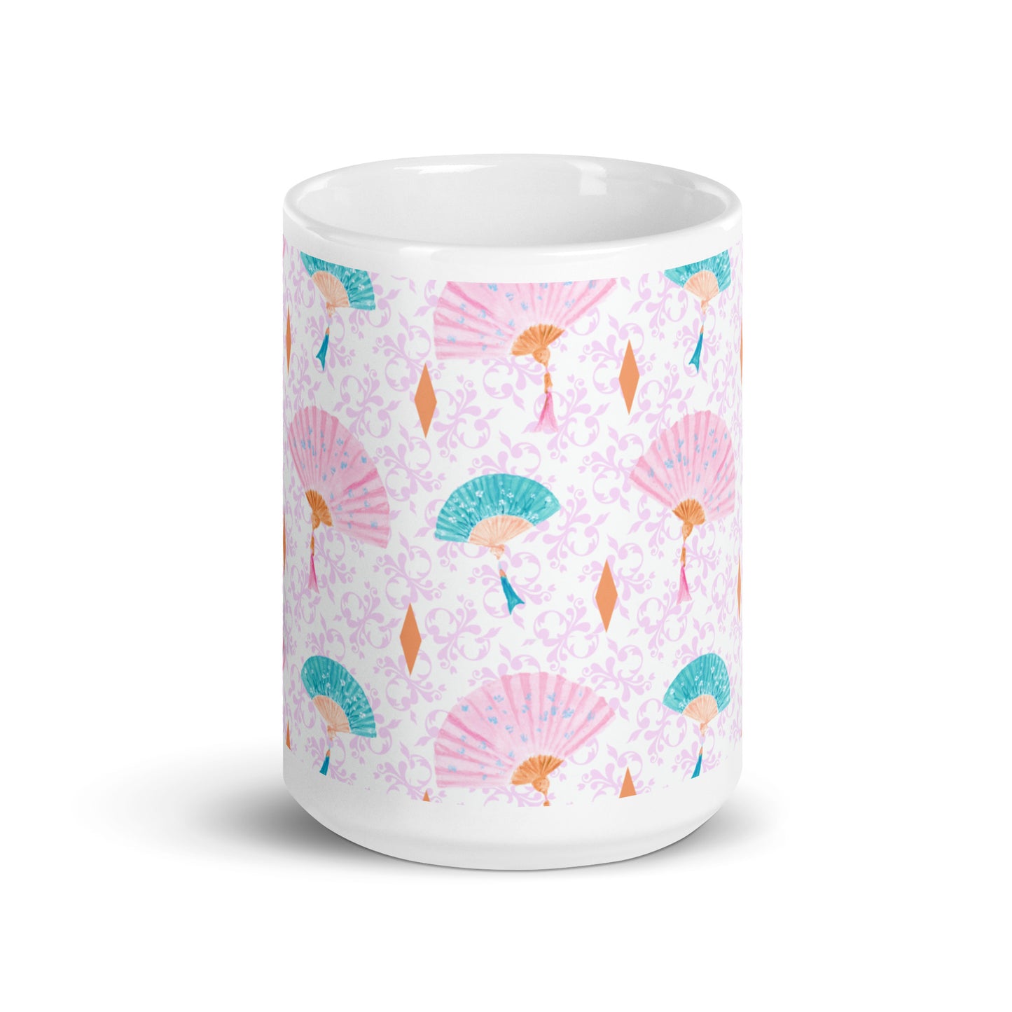 Mug Blanc Brillant "Les éventails" - 11 oz - Aissegé Créations