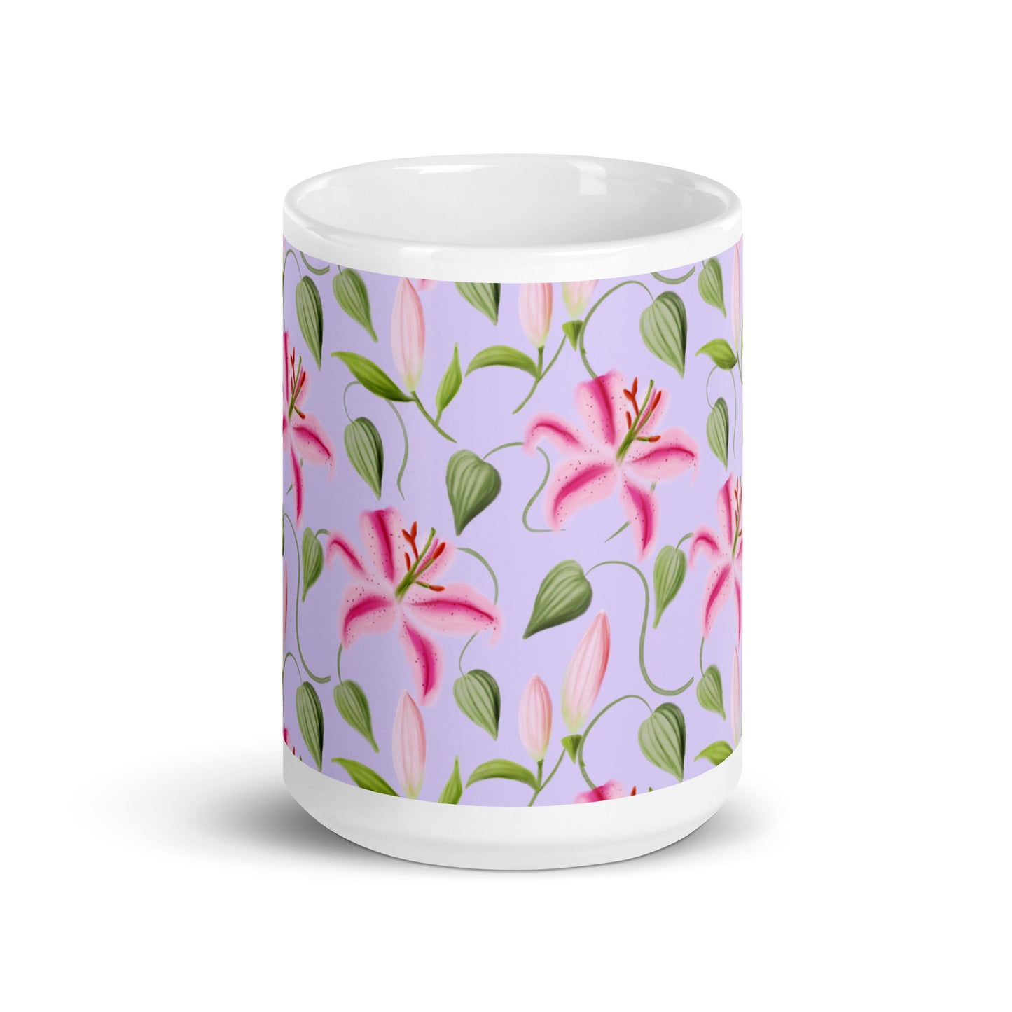 Mug Blanc Brillant " Les Lys"
