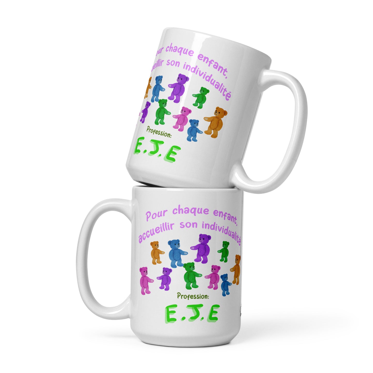 Glossy White Mug "Individualized reception 2, EJE"