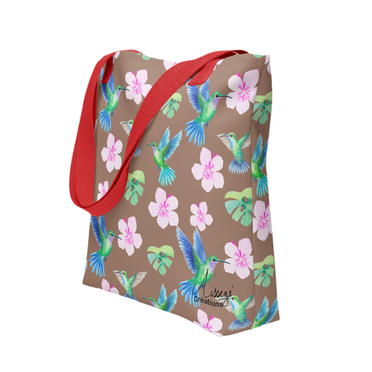 Tote bag "Colibris 2" - Noir - Aissegé Créations