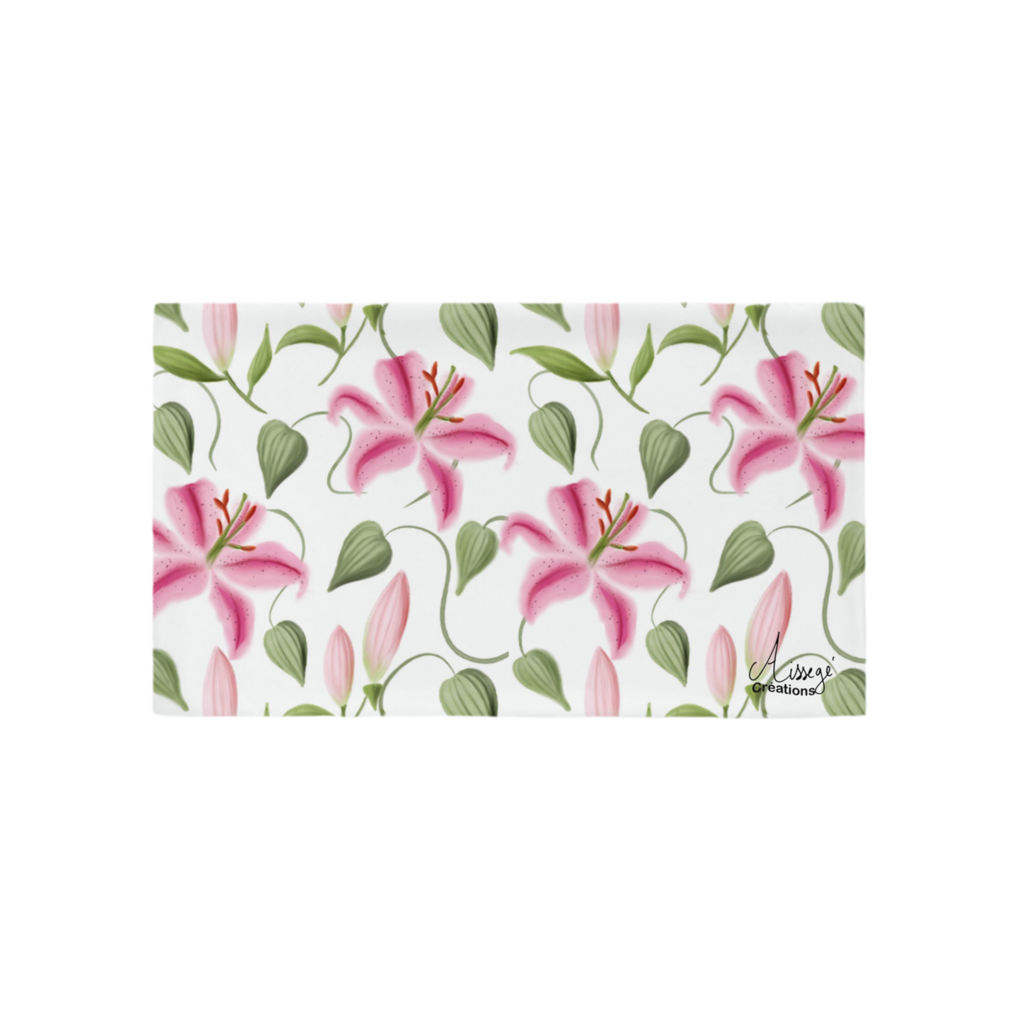 Housse de Coussin "Les Lys" - 20″×12″ - Aissegé Créations