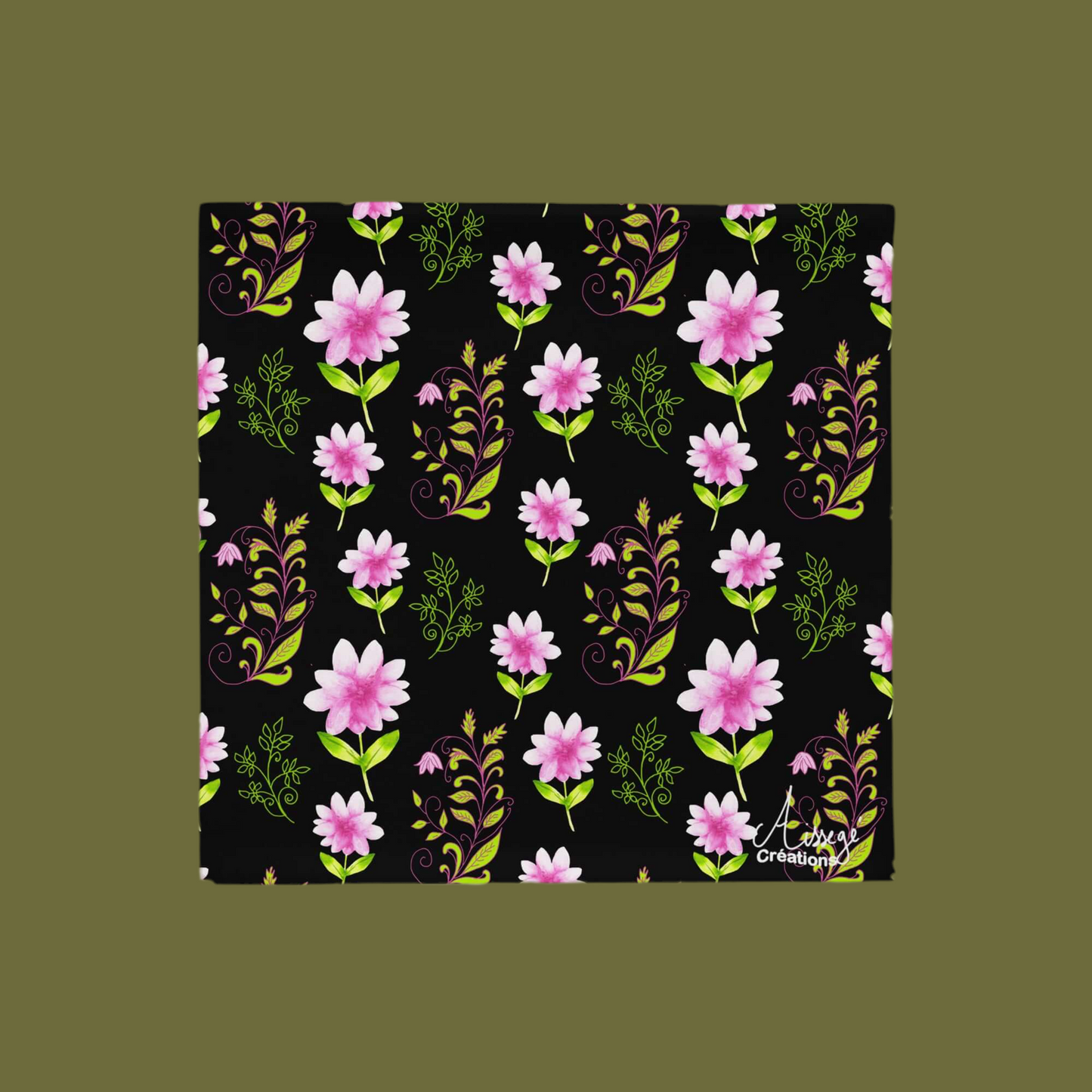 "Flowers and Arabesques" Cushion Cover