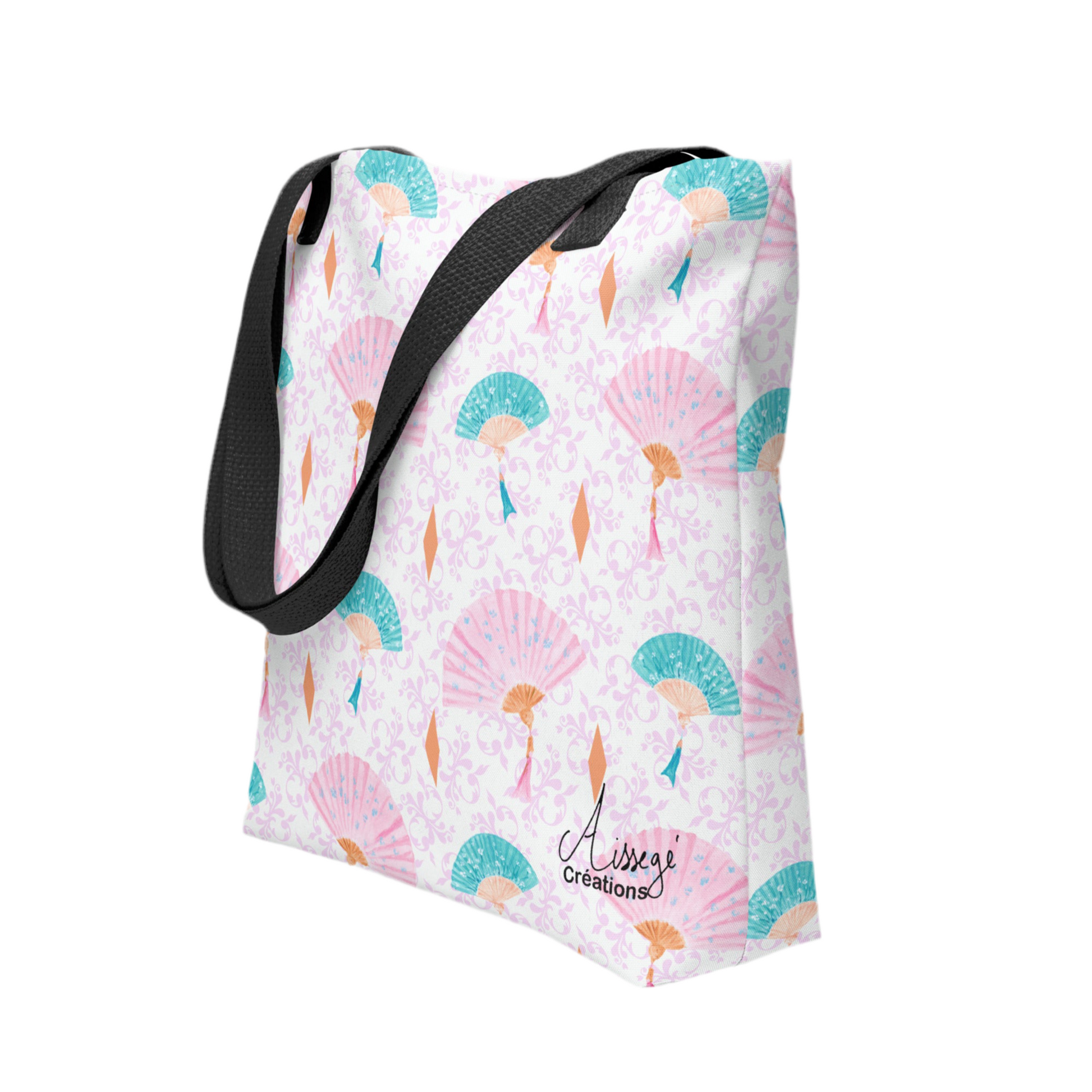 Tote bag "Eventails" - Noir - Aissegé Créations