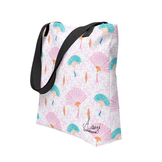 Tote bag "Eventails" - Noir - Aissegé Créations