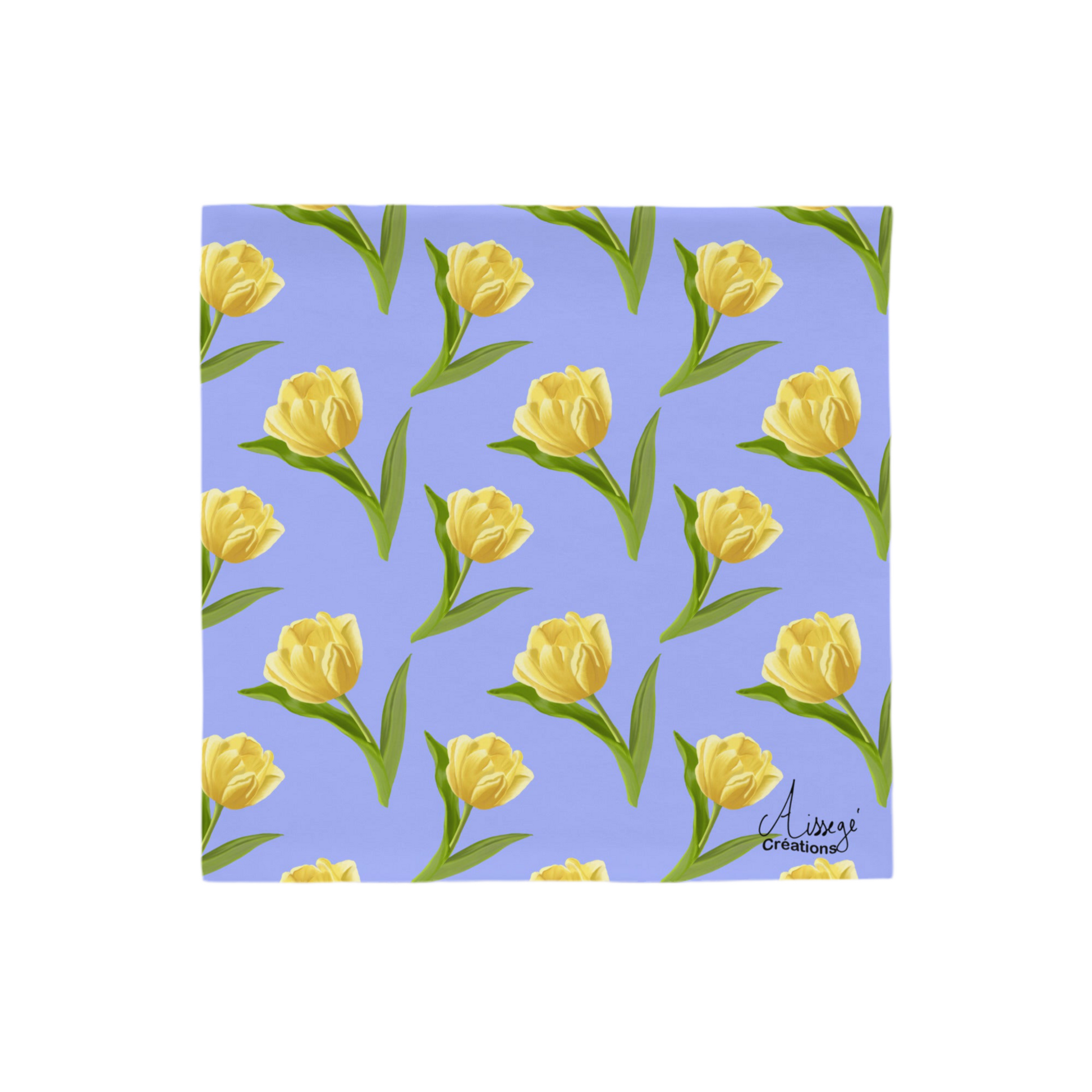 Housse de Coussin "Les tulipes jaunes" - 18″×18″ - Aissegé Créations
