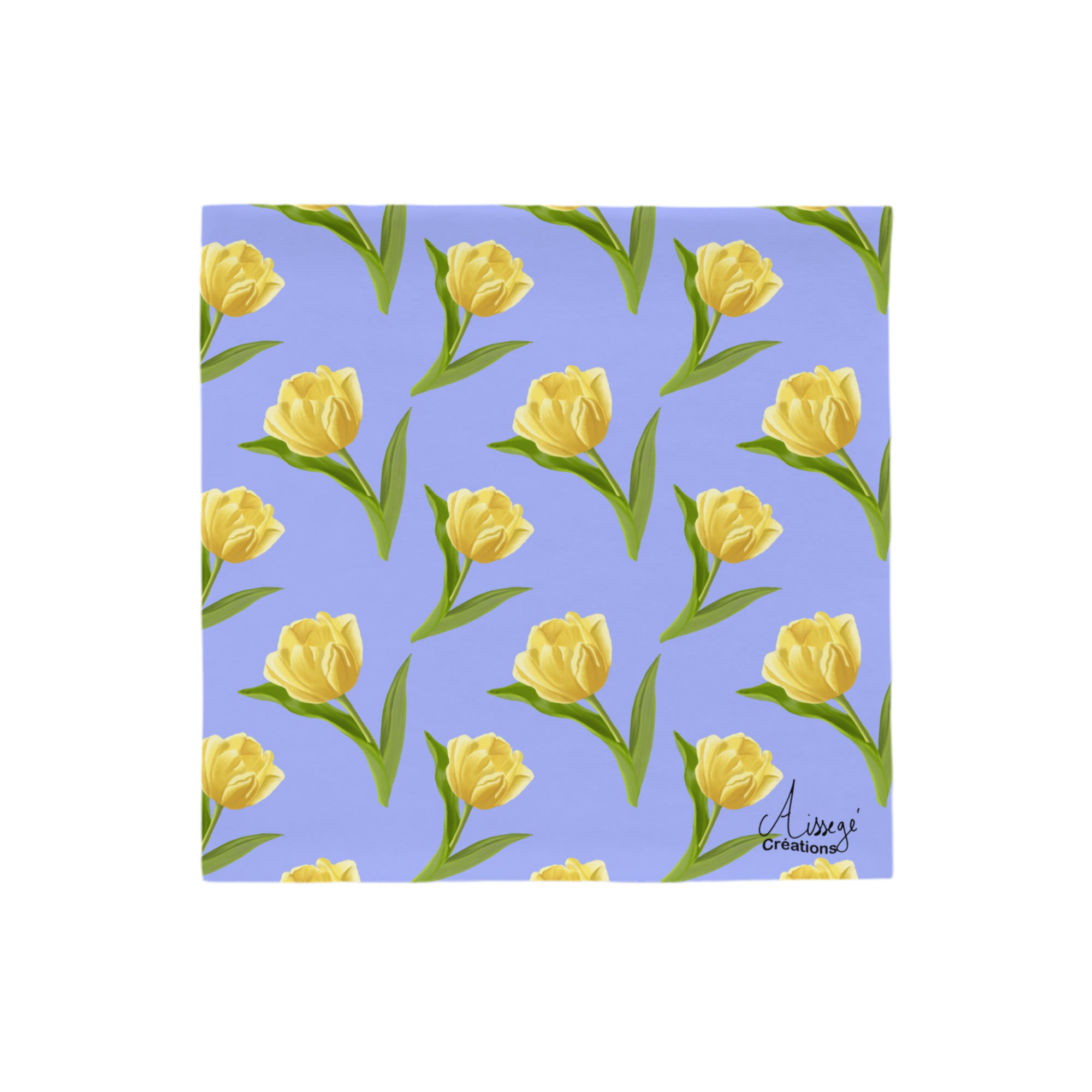 Housse de Coussin "Les tulipes jaunes" - 18″×18″ - Aissegé Créations