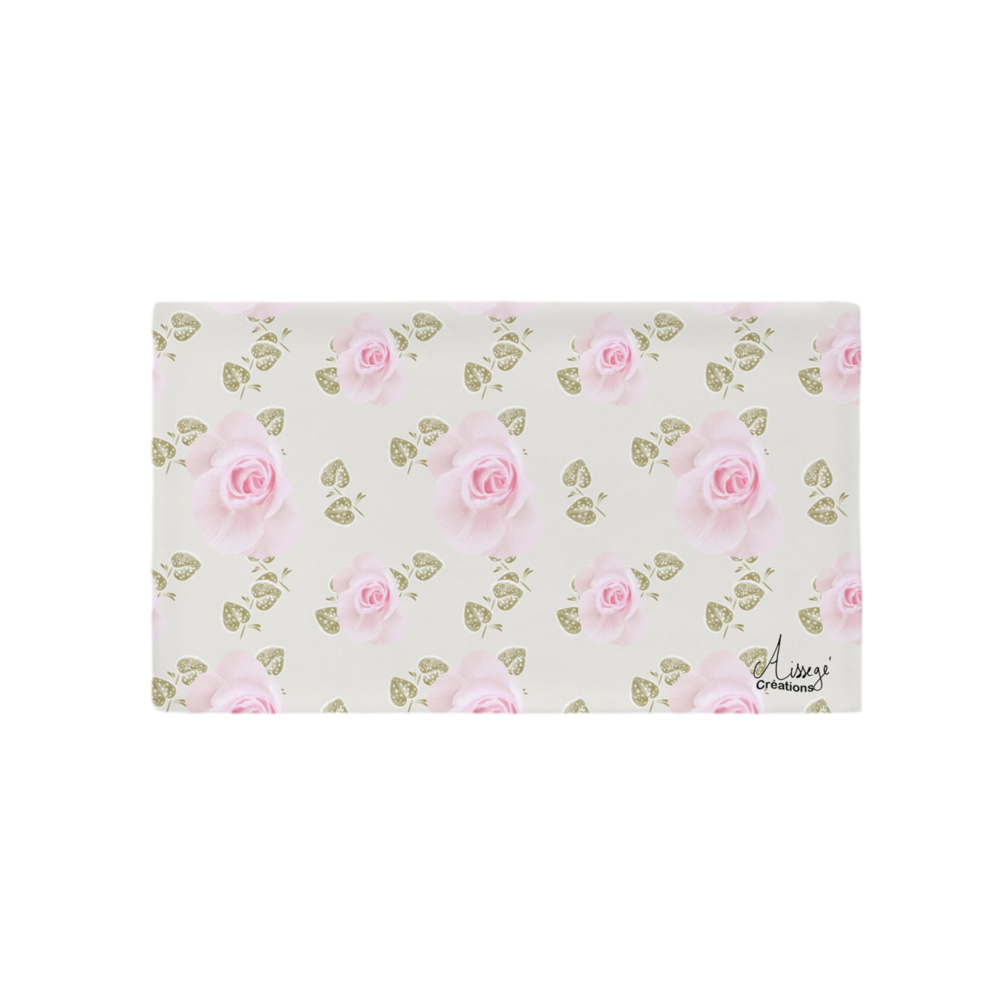 Housse de Coussin " Roses Douceur" - 20″×12″ - Aissegé Créations