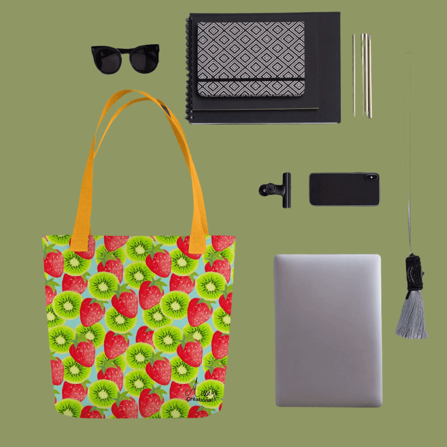 “Kiwis-Strawberries” tote bag