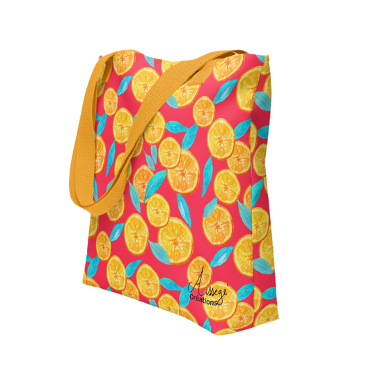 Tote bag "Oranges acidulées" - Jaune - Aissegé Créations