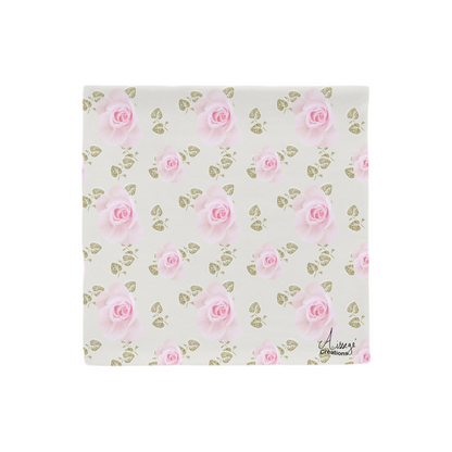 Housse de Coussin " Roses Douceur" - 18″×18″ - Aissegé Créations