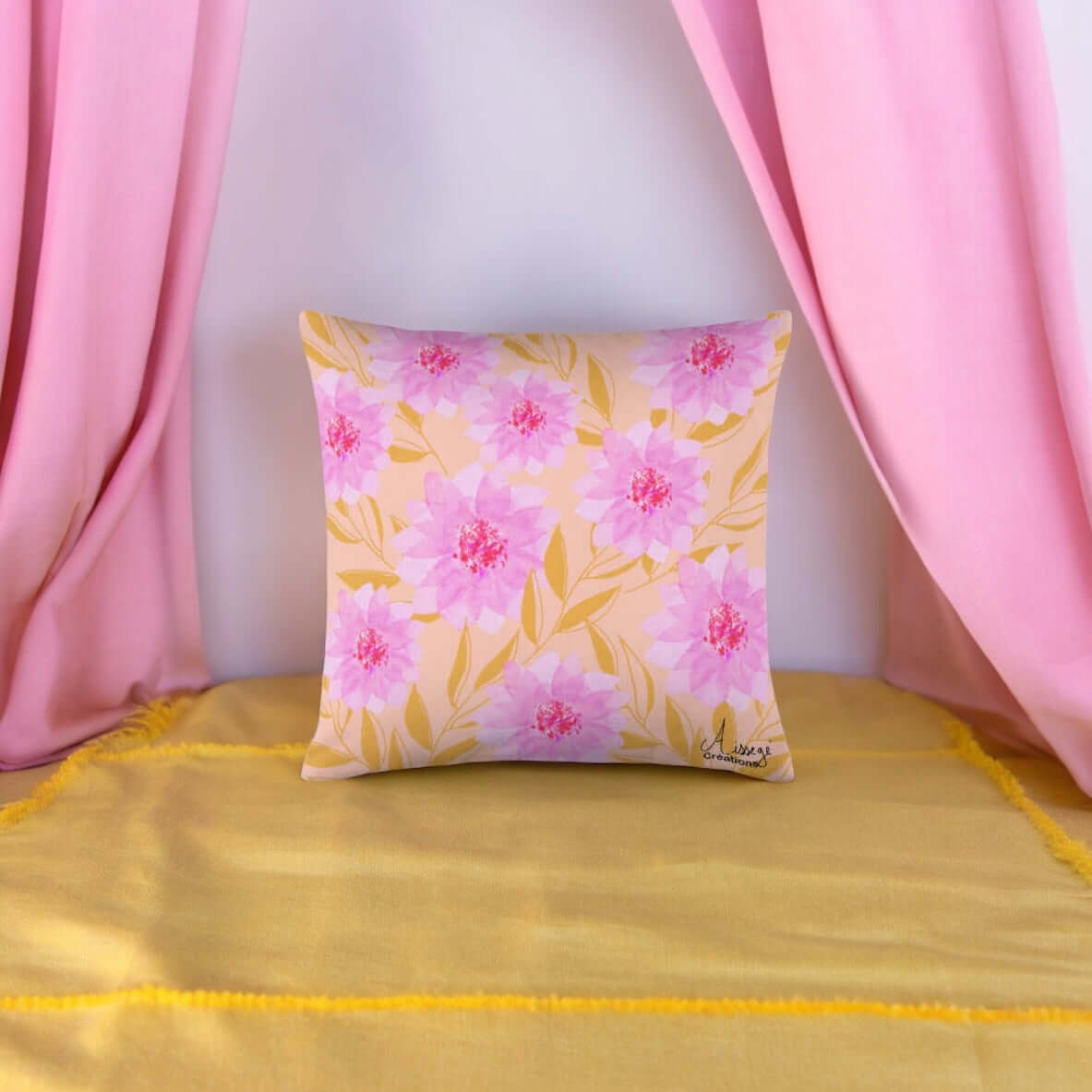 Classic Cushion "Roses and Peach"