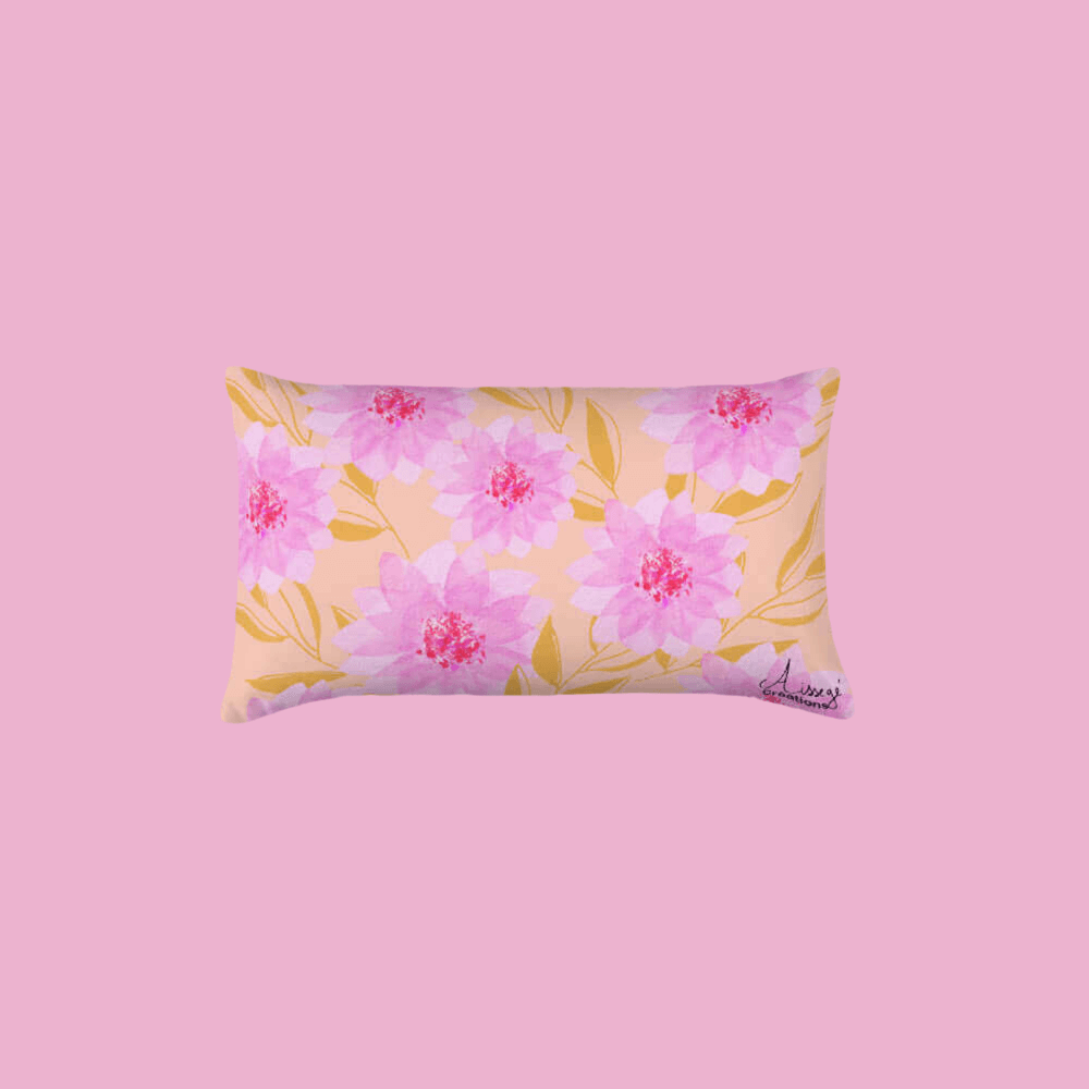 Coussin Classique "Roses et Pêche"