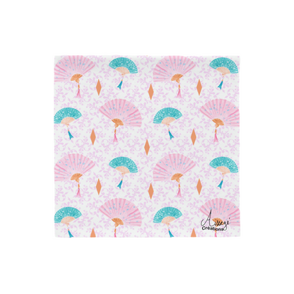 Housse de Coussin "Eventails" - 18″×18″ - Aissegé Créations