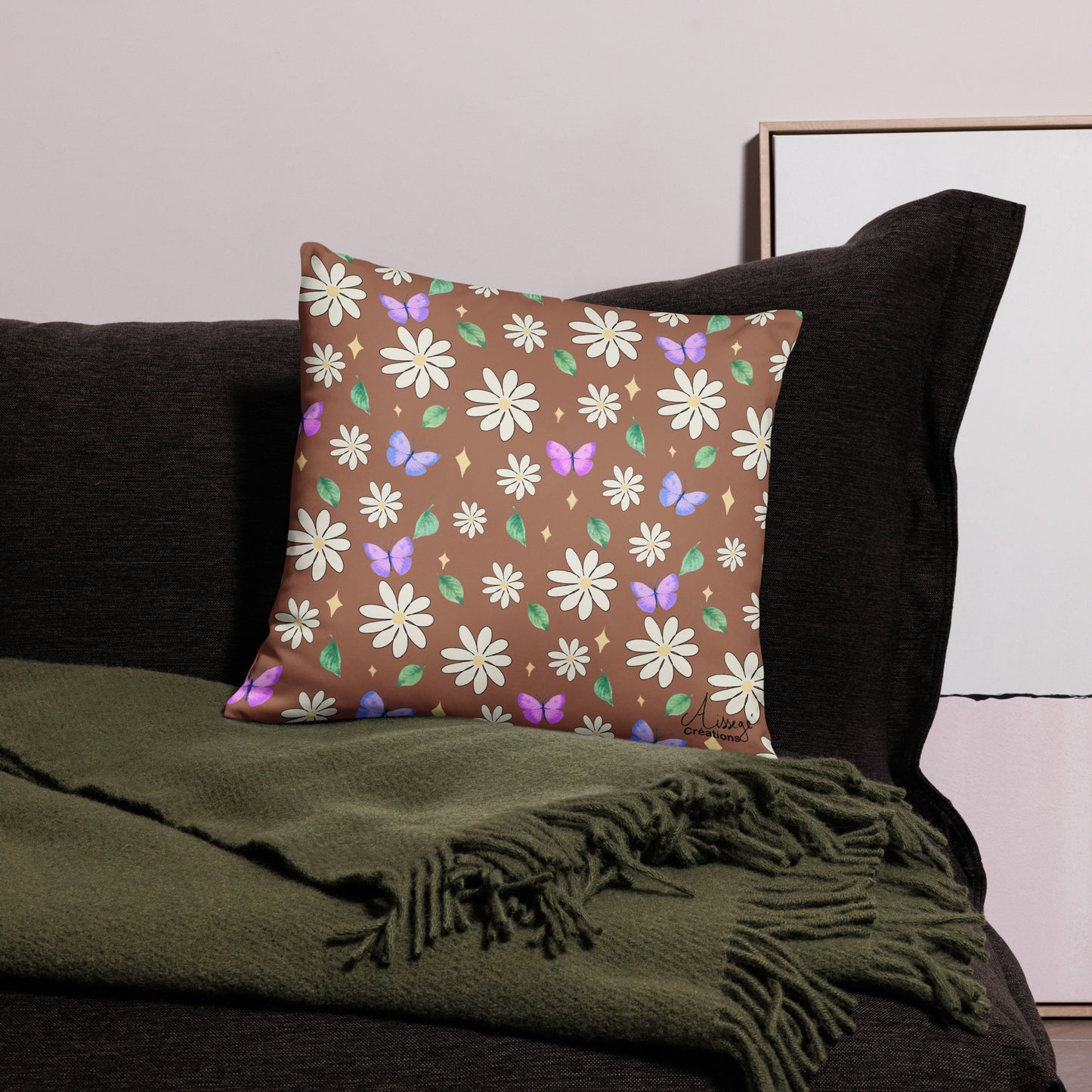 Housse de Coussin "Printemps Mocha Mousse"