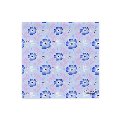 Housse de Coussin Ceratostigma - 18″×18″ - Aissegé Créations
