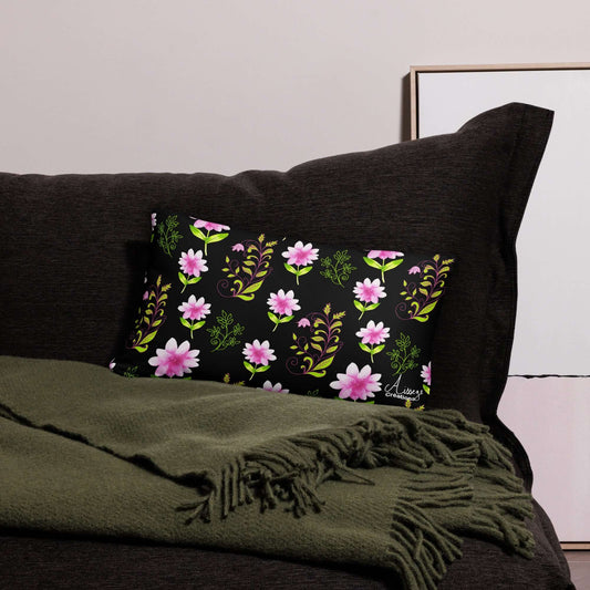 Housse de Coussin "Fleurs et Arabesques"