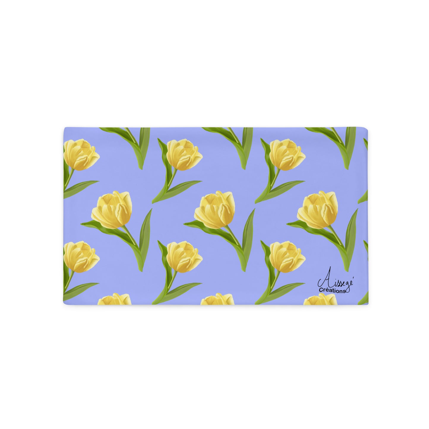 Housse de Coussin "Les tulipes jaunes" - 18″×18″ - Aissegé Créations