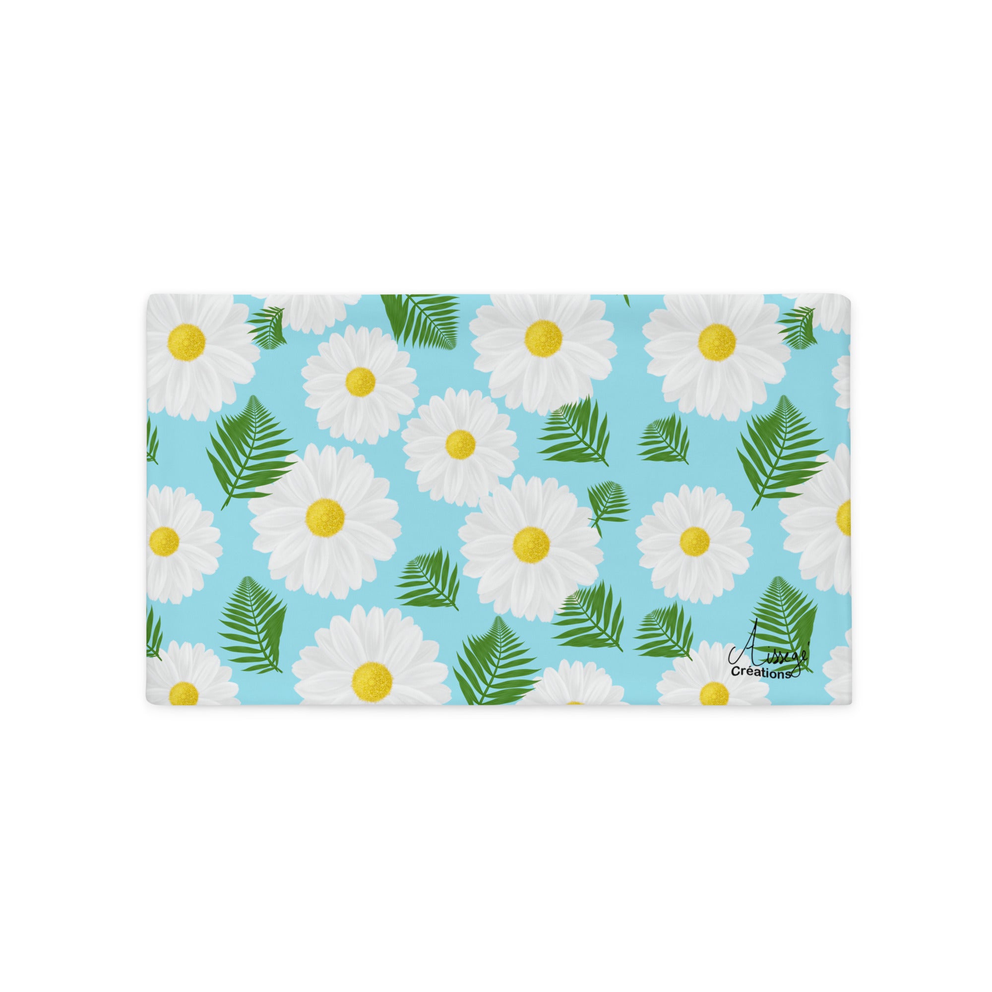 Housse de Coussin "Les Marguerites" - 18″×18″ - Aissegé Créations