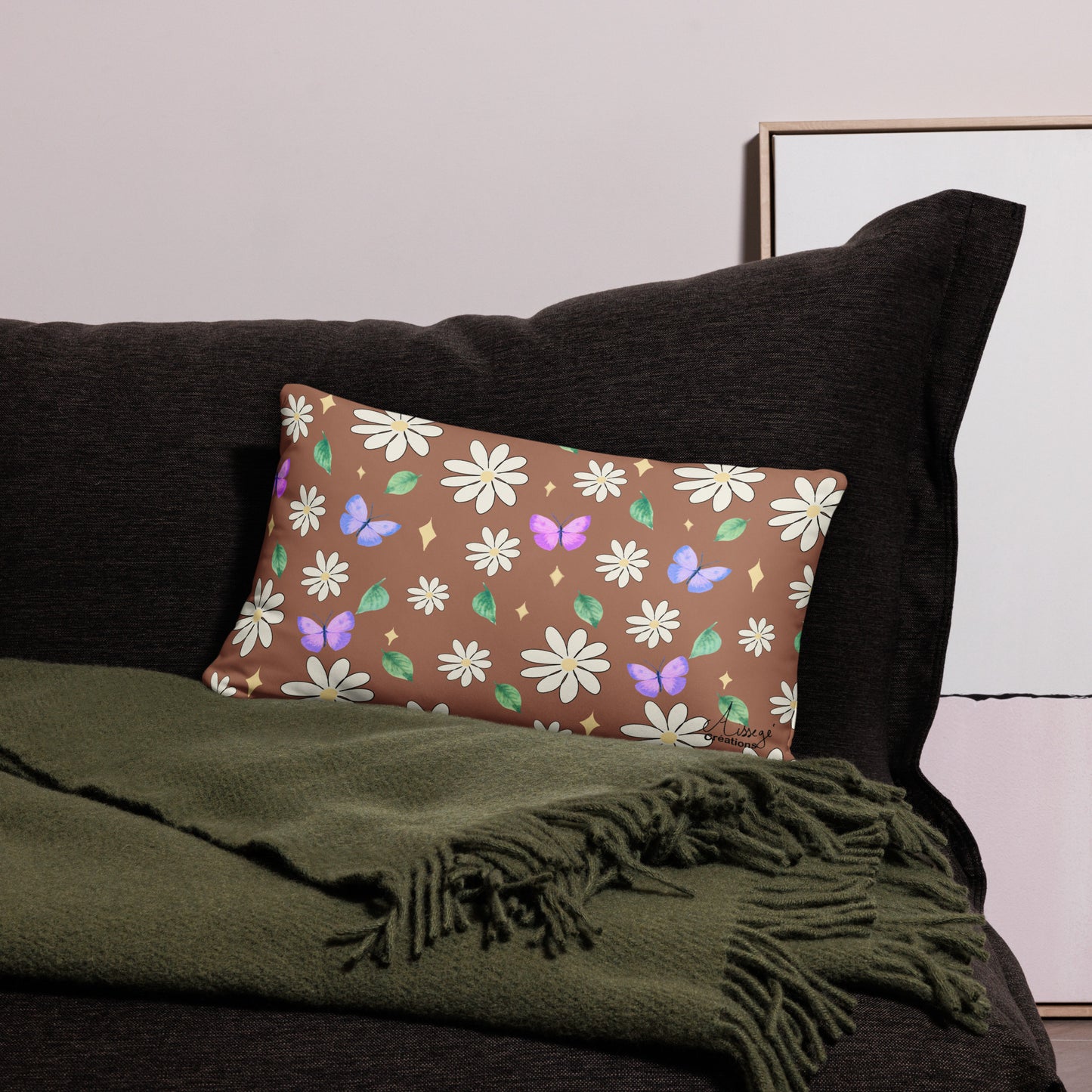 Housse de Coussin "Printemps Mocha Mousse"