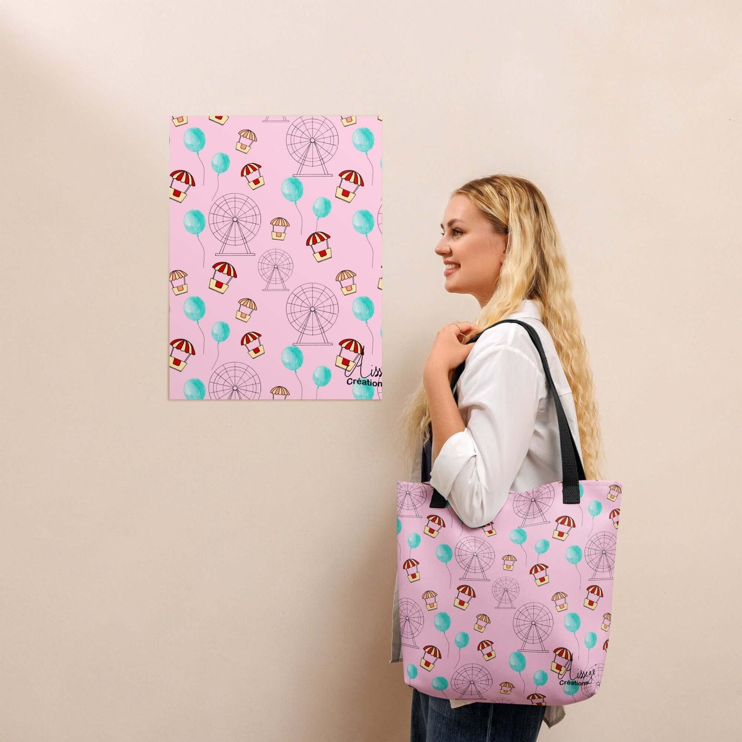 Tote bag "Fête foraine et barbe à papa"