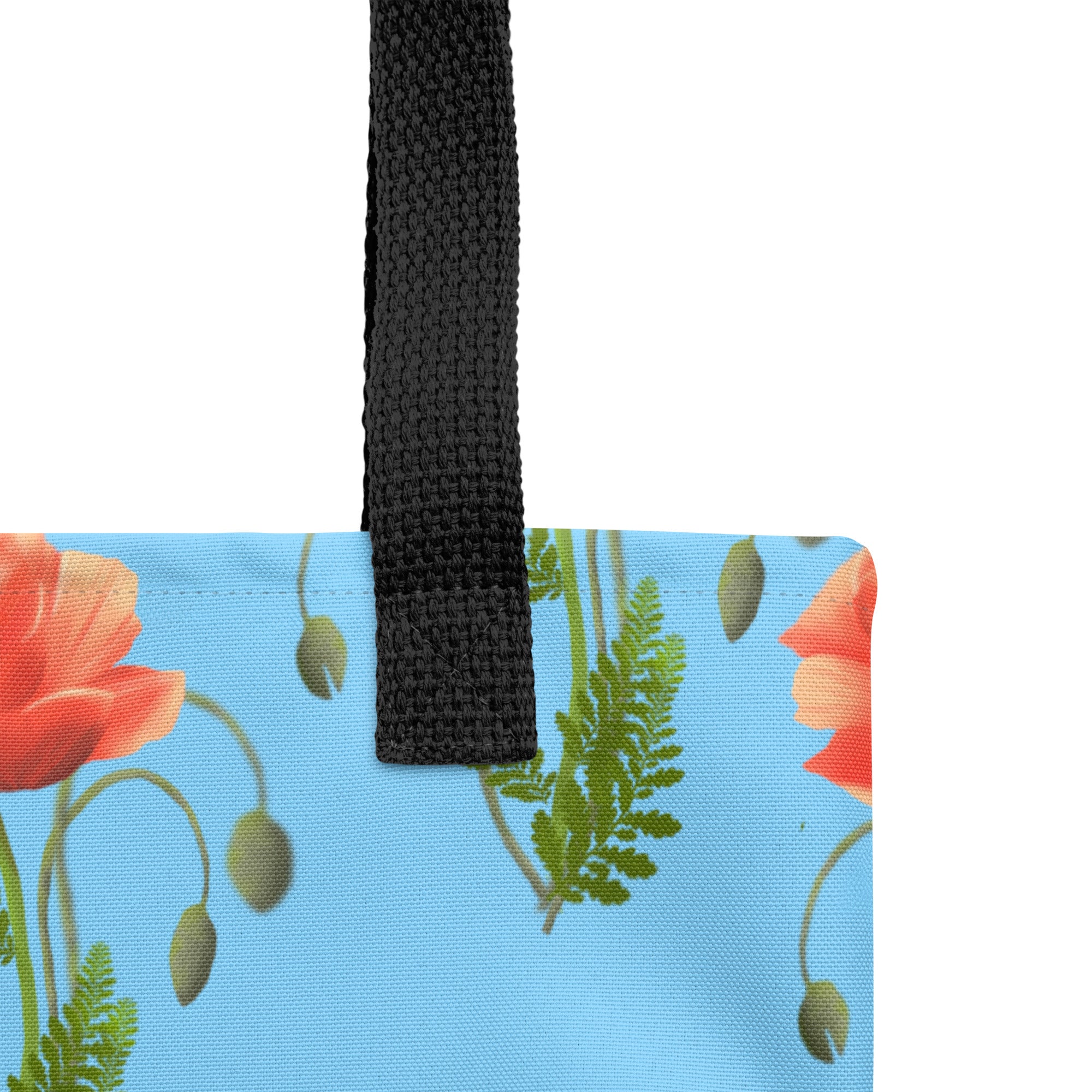 Tote bag "Coquelicots" - Noir - Aissegé Créations