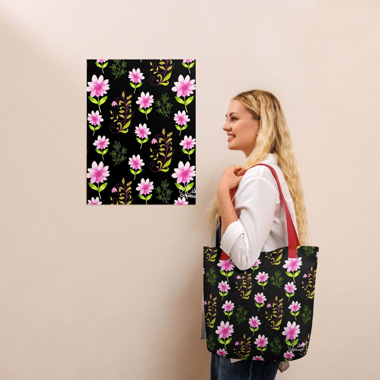 Tote bag "Flowers and Arabesques"