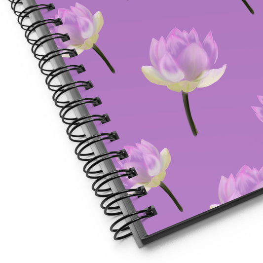 "Purple Water Lilies" Spiral Notebook