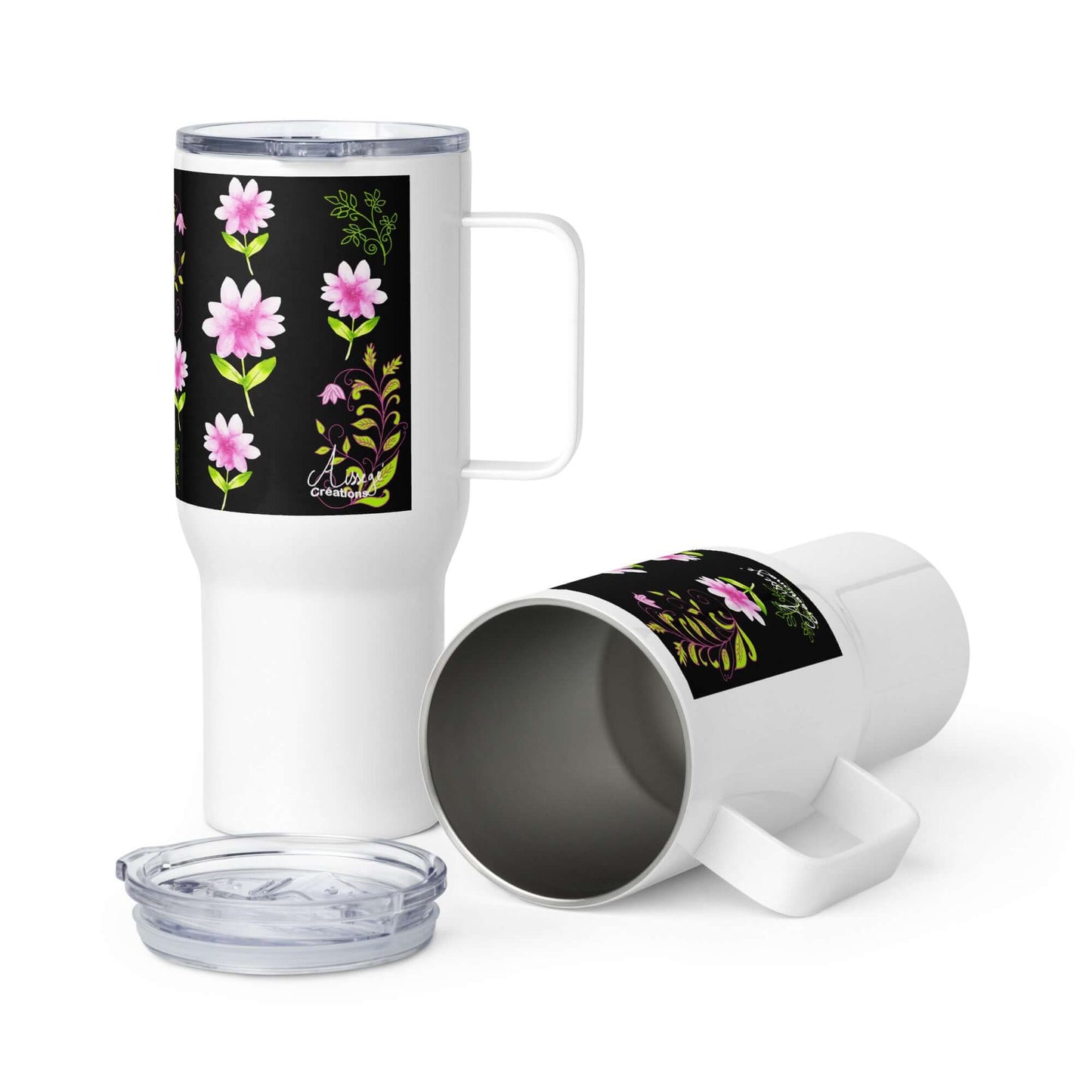 Mug avec anse "Fleurs et Arabesques"