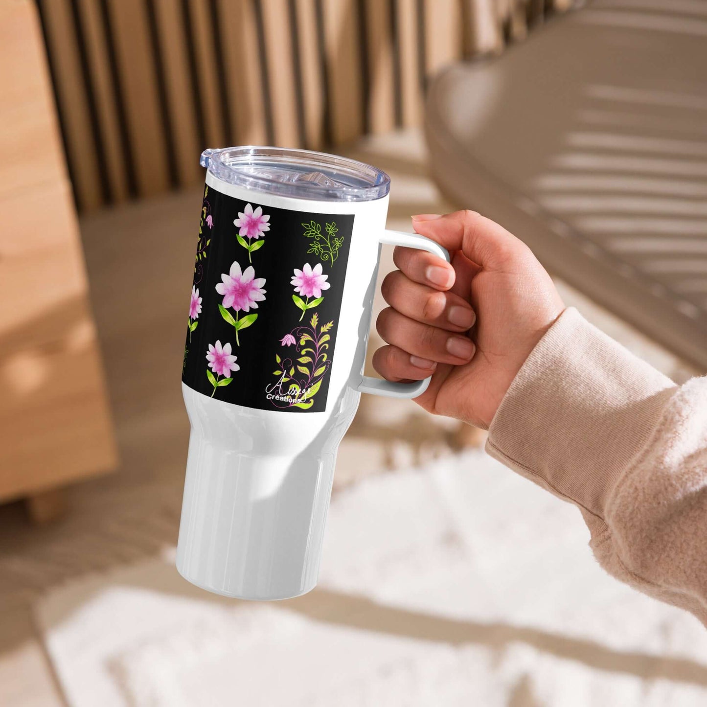 Mug avec anse "Fleurs et Arabesques"