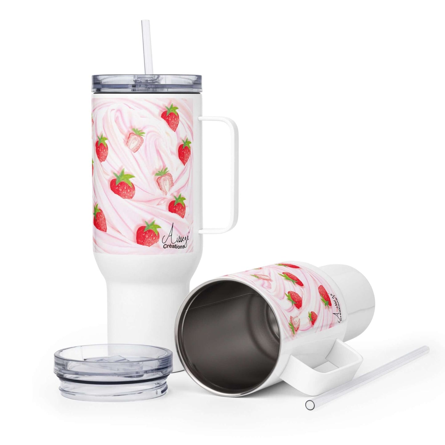 Mug avec anse "Fraises Chantilly"