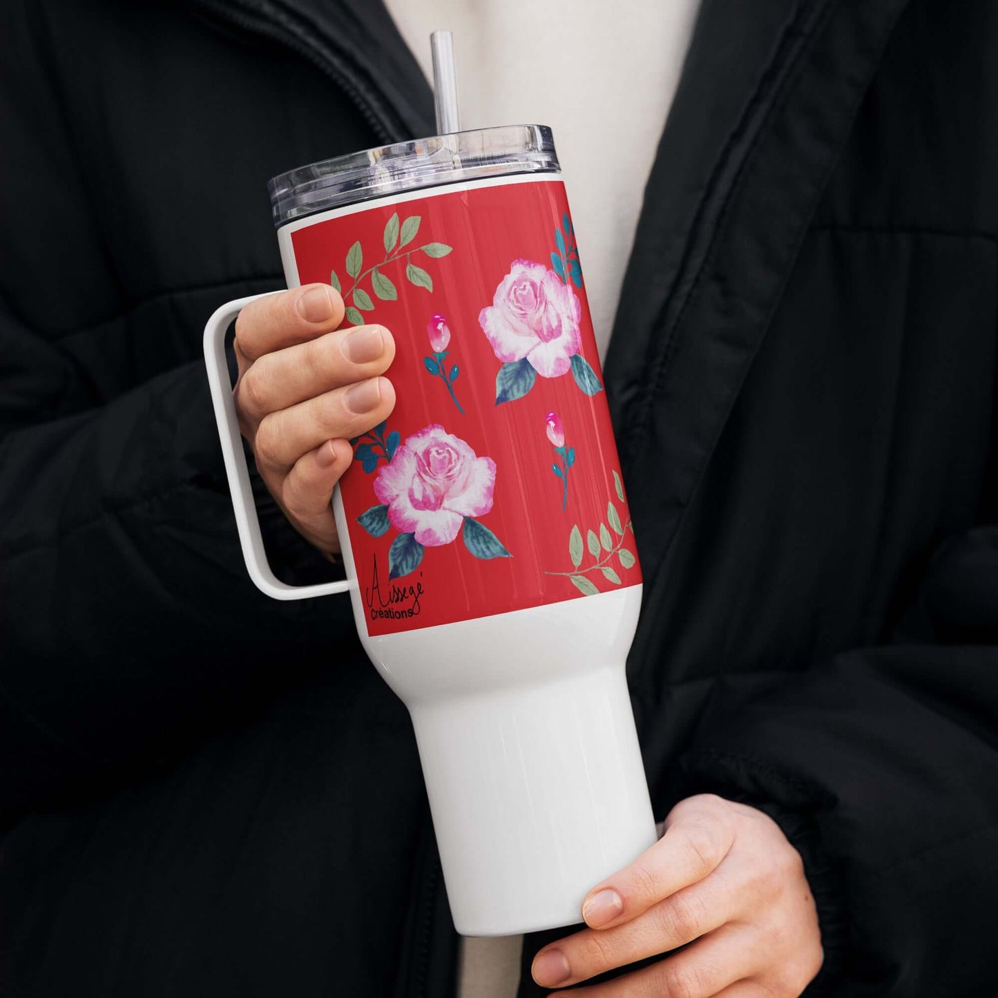 Mug avec anse "Roses du jardin"