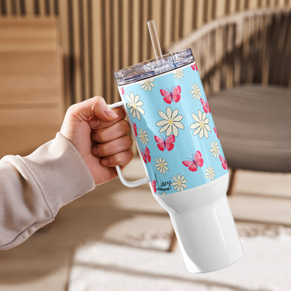 Mug avec anse "Papillons et Marguerites"