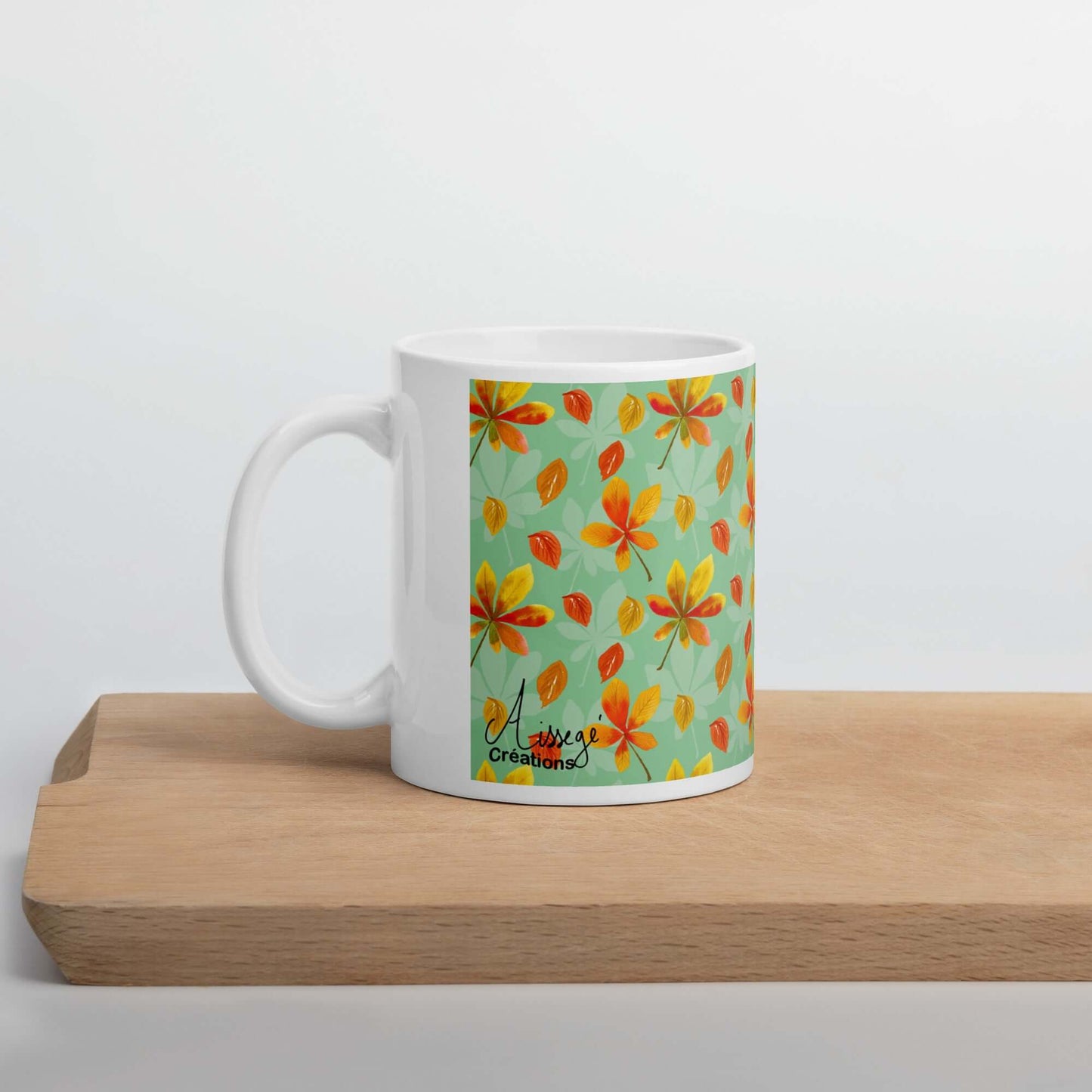 Mug Blanc Brillant "Automne"