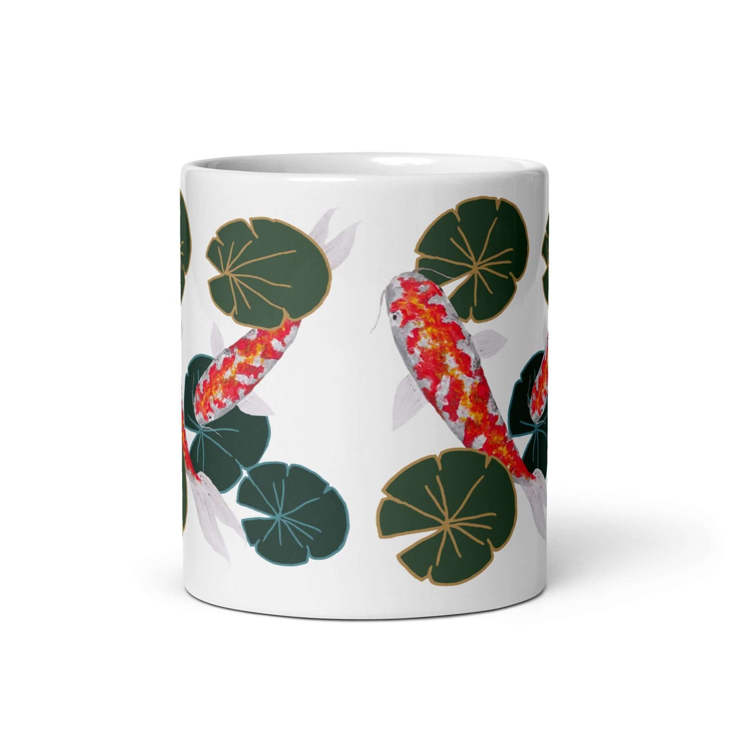 Glossy White Mug "Koi Carp"